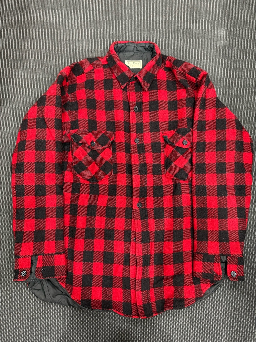 Vintage LL Bean Made in USA Buffalo Plaid Lined Wool Shirt